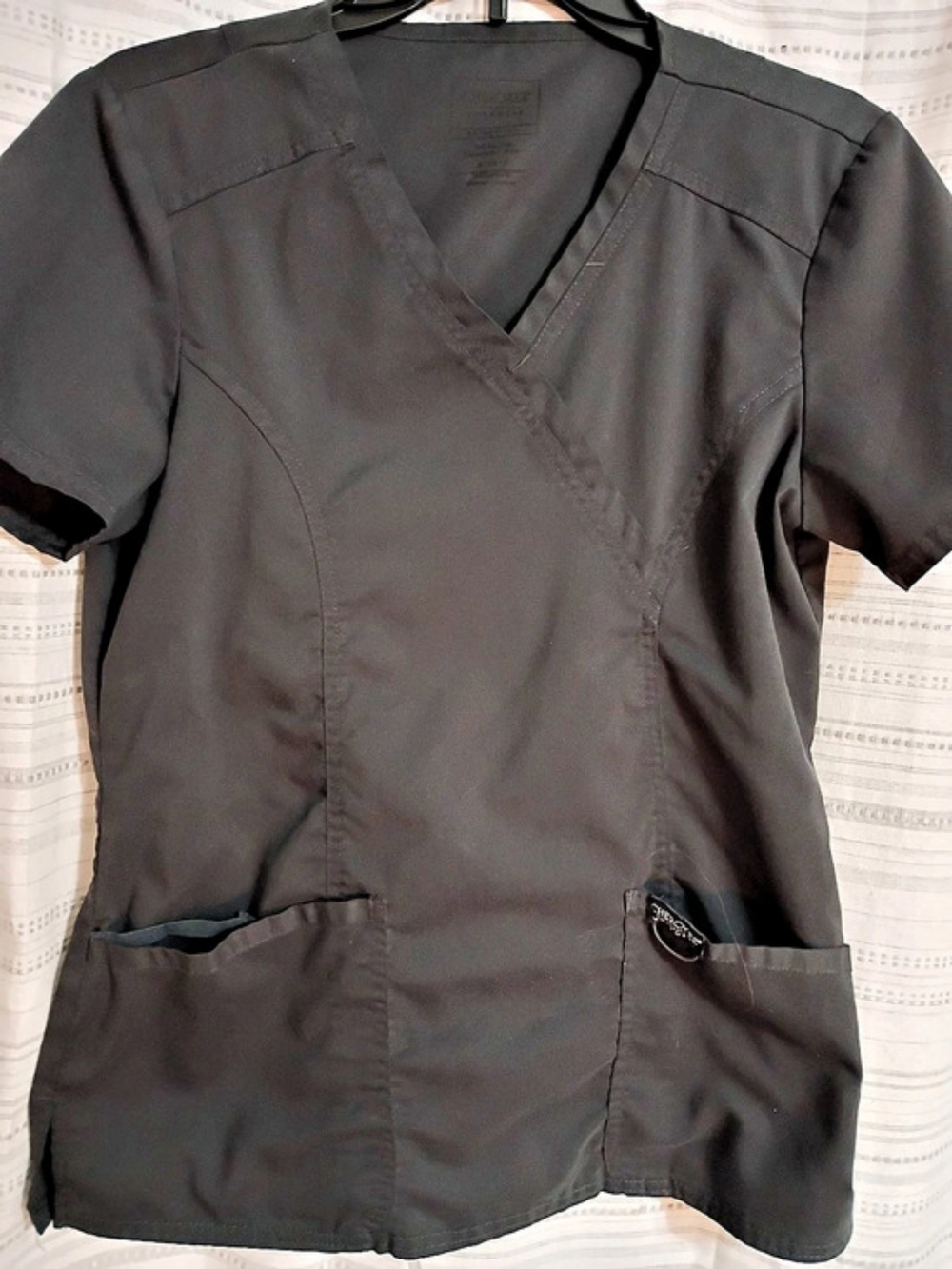 Cherokee Workwear Revolution Mock Wrap Scrub Top WW610 dark gray crub Top small1
